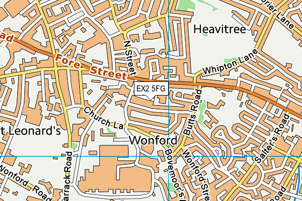 EX2 5FG map - OS VectorMap District (Ordnance Survey)