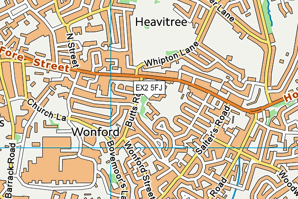EX2 5FJ map - OS VectorMap District (Ordnance Survey)