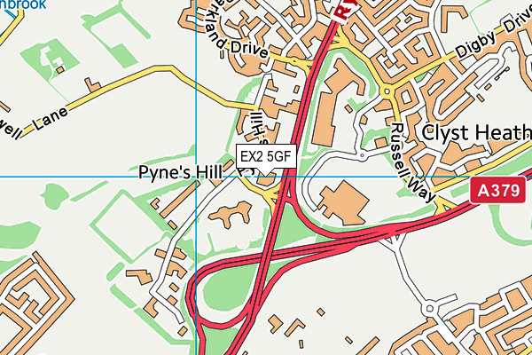 EX2 5GF map - OS VectorMap District (Ordnance Survey)