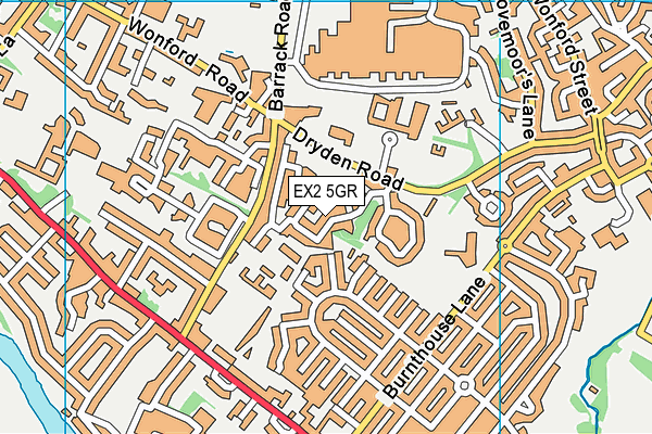 EX2 5GR map - OS VectorMap District (Ordnance Survey)