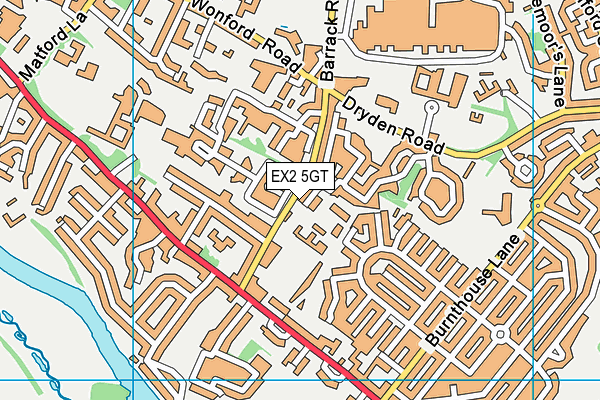 EX2 5GT map - OS VectorMap District (Ordnance Survey)