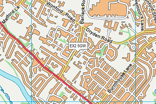 EX2 5GW map - OS VectorMap District (Ordnance Survey)