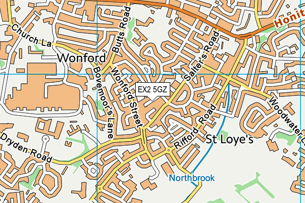 EX2 5GZ map - OS VectorMap District (Ordnance Survey)