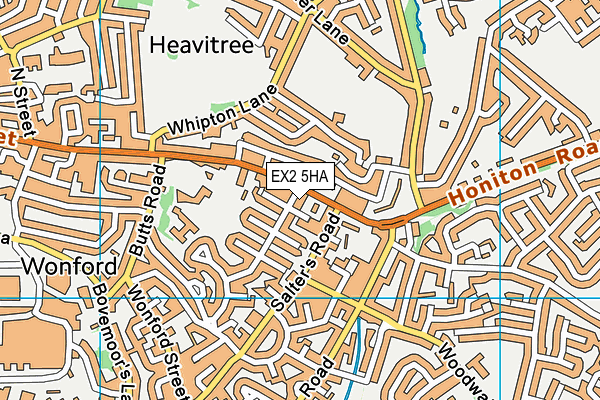 EX2 5HA map - OS VectorMap District (Ordnance Survey)