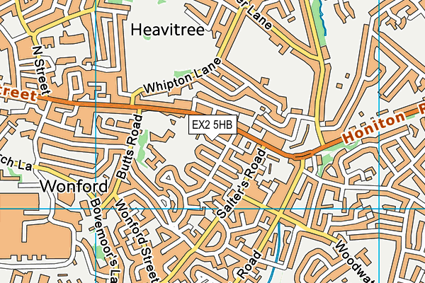EX2 5HB map - OS VectorMap District (Ordnance Survey)