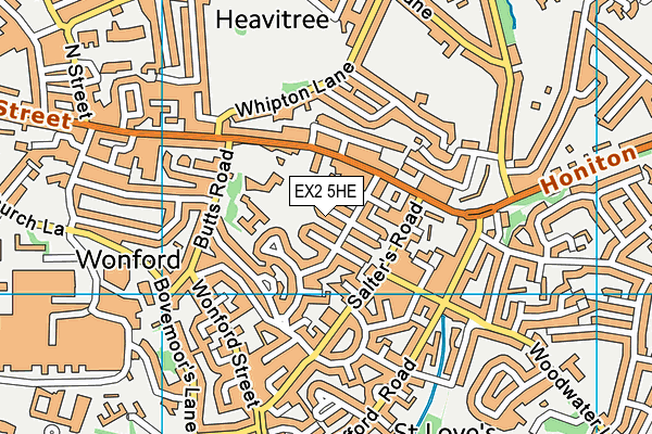 EX2 5HE map - OS VectorMap District (Ordnance Survey)