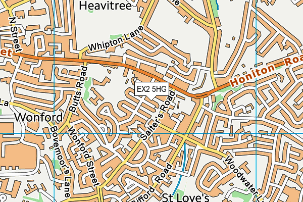 EX2 5HG map - OS VectorMap District (Ordnance Survey)