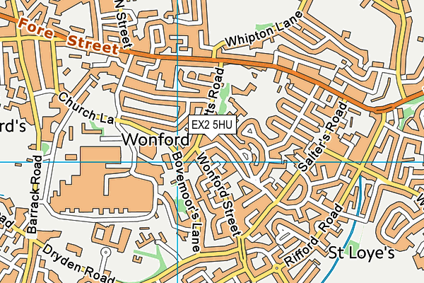 EX2 5HU map - OS VectorMap District (Ordnance Survey)