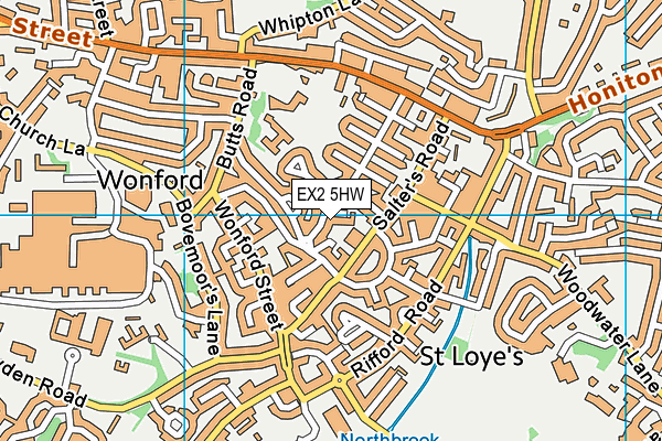 EX2 5HW map - OS VectorMap District (Ordnance Survey)