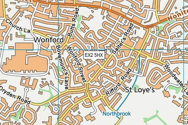 EX2 5HX map - OS VectorMap District (Ordnance Survey)