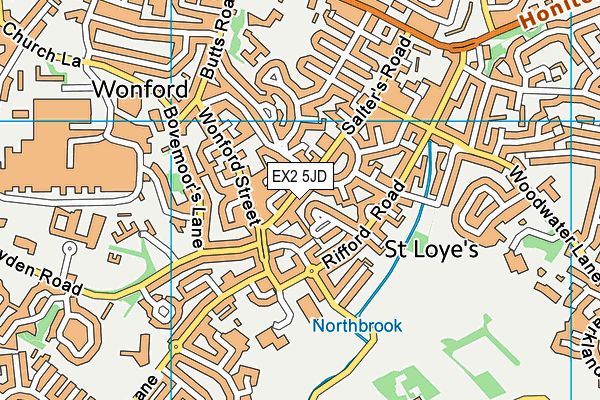 EX2 5JD map - OS VectorMap District (Ordnance Survey)