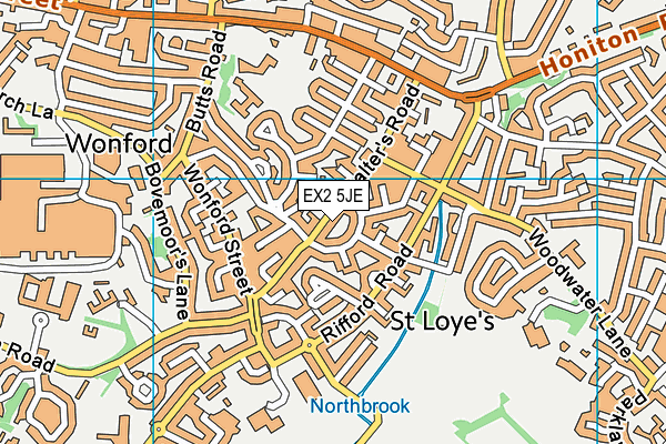 EX2 5JE map - OS VectorMap District (Ordnance Survey)