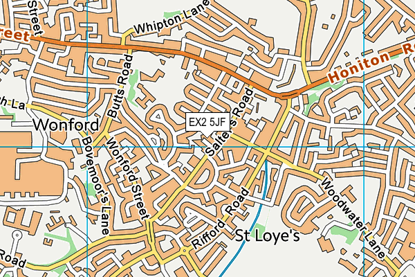 EX2 5JF map - OS VectorMap District (Ordnance Survey)