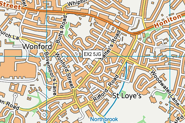 EX2 5JG map - OS VectorMap District (Ordnance Survey)