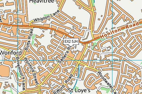 EX2 5JH map - OS VectorMap District (Ordnance Survey)