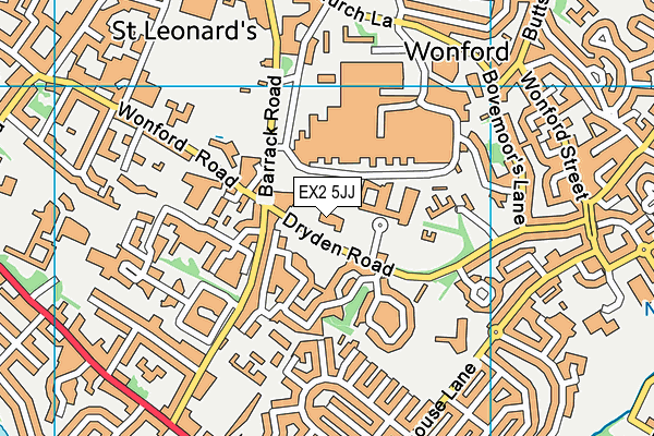 EX2 5JJ map - OS VectorMap District (Ordnance Survey)