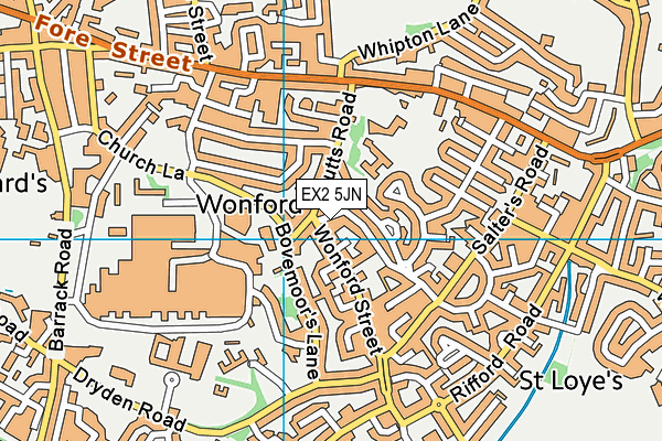 EX2 5JN map - OS VectorMap District (Ordnance Survey)