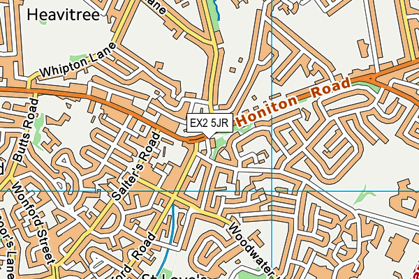 EX2 5JR map - OS VectorMap District (Ordnance Survey)