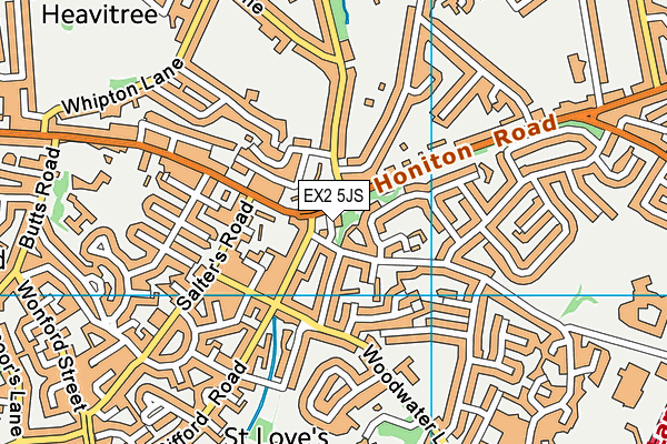 EX2 5JS map - OS VectorMap District (Ordnance Survey)