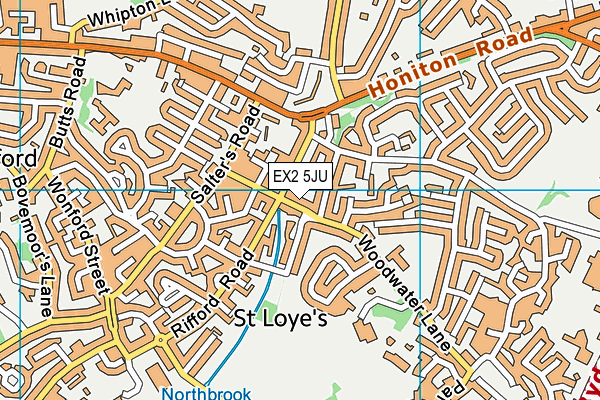 EX2 5JU map - OS VectorMap District (Ordnance Survey)