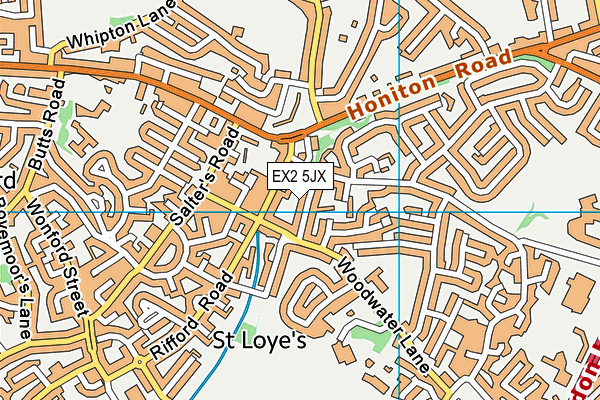 EX2 5JX map - OS VectorMap District (Ordnance Survey)