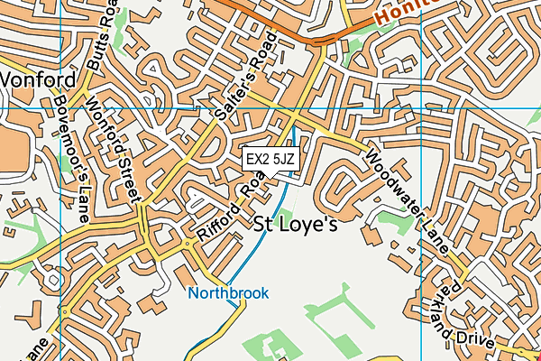 EX2 5JZ map - OS VectorMap District (Ordnance Survey)