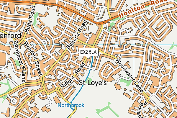 EX2 5LA map - OS VectorMap District (Ordnance Survey)