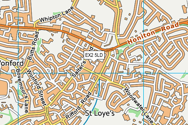 EX2 5LD map - OS VectorMap District (Ordnance Survey)