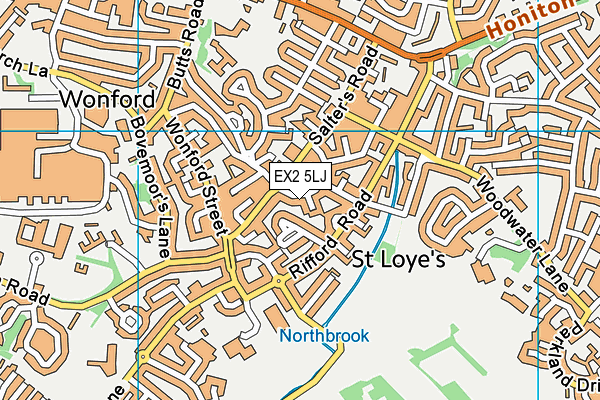 EX2 5LJ map - OS VectorMap District (Ordnance Survey)