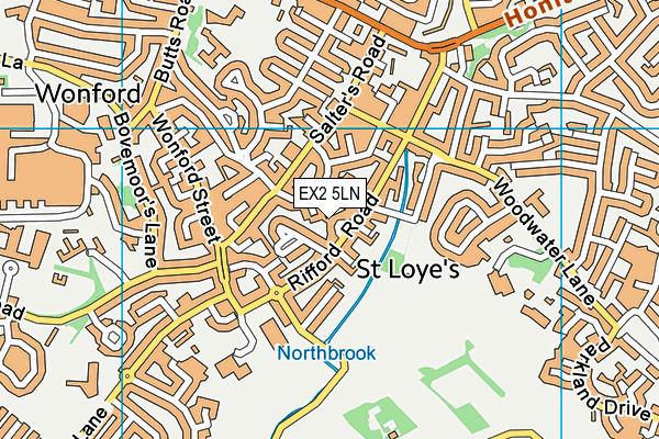 EX2 5LN map - OS VectorMap District (Ordnance Survey)