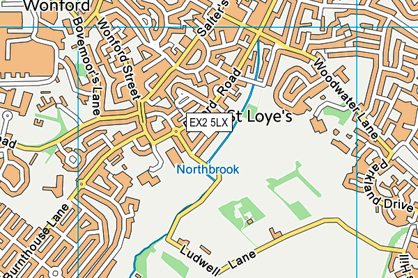 EX2 5LX map - OS VectorMap District (Ordnance Survey)