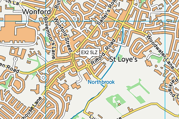 EX2 5LZ map - OS VectorMap District (Ordnance Survey)