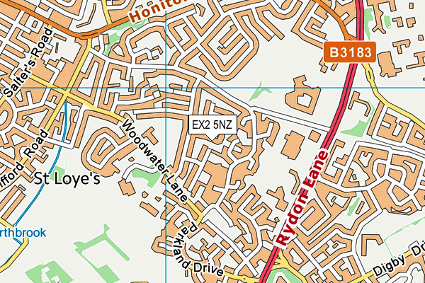 EX2 5NZ map - OS VectorMap District (Ordnance Survey)