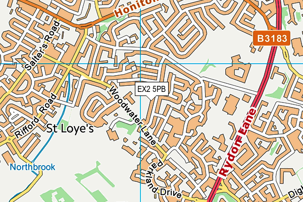 EX2 5PB map - OS VectorMap District (Ordnance Survey)