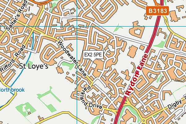 EX2 5PE map - OS VectorMap District (Ordnance Survey)