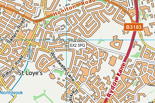 EX2 5PQ map - OS VectorMap District (Ordnance Survey)