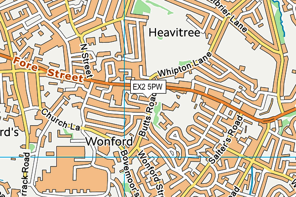EX2 5PW map - OS VectorMap District (Ordnance Survey)