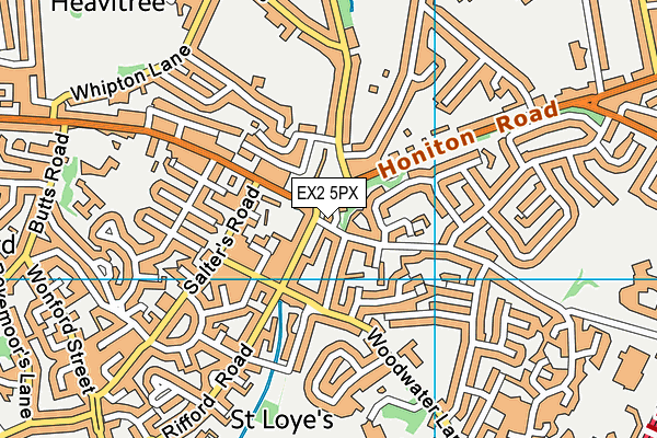 EX2 5PX map - OS VectorMap District (Ordnance Survey)