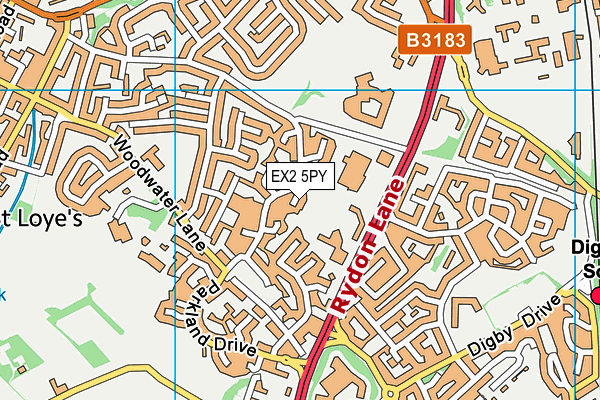 EX2 5PY map - OS VectorMap District (Ordnance Survey)