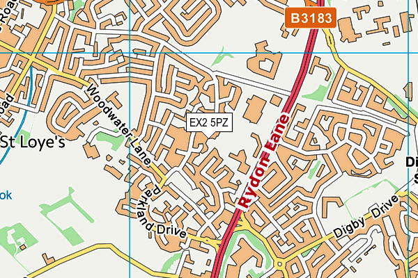EX2 5PZ map - OS VectorMap District (Ordnance Survey)