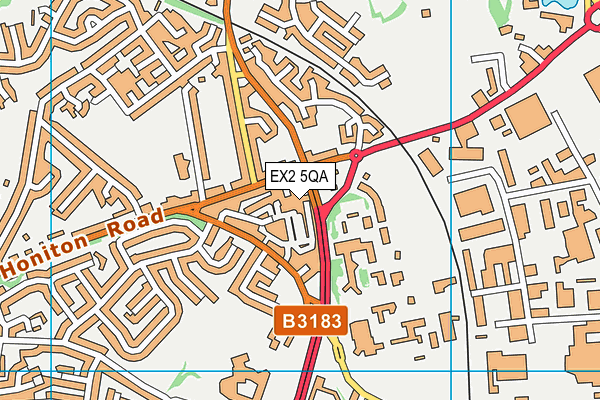 EX2 5QA map - OS VectorMap District (Ordnance Survey)