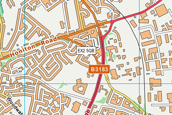 EX2 5QB map - OS VectorMap District (Ordnance Survey)
