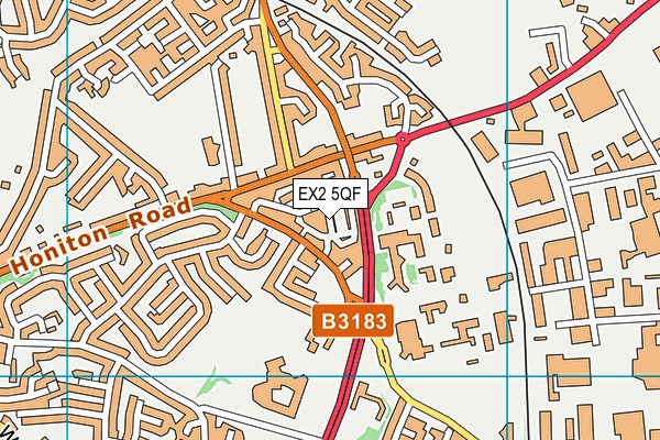 EX2 5QF map - OS VectorMap District (Ordnance Survey)