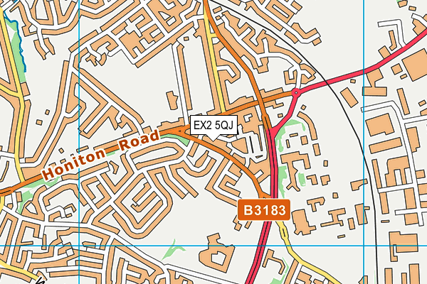 EX2 5QJ map - OS VectorMap District (Ordnance Survey)