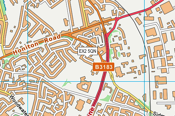 EX2 5QN map - OS VectorMap District (Ordnance Survey)