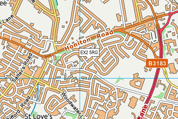 EX2 5RG map - OS VectorMap District (Ordnance Survey)