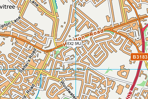 EX2 5RJ map - OS VectorMap District (Ordnance Survey)