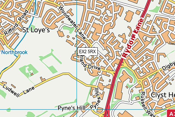 EX2 5RX map - OS VectorMap District (Ordnance Survey)