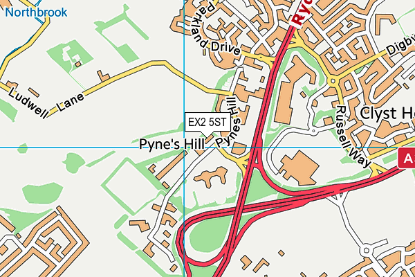 EX2 5ST map - OS VectorMap District (Ordnance Survey)