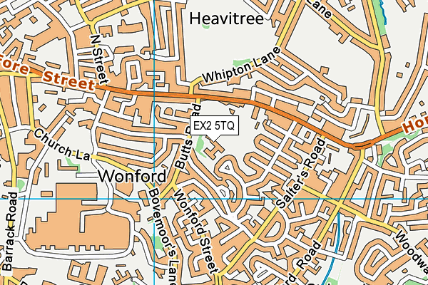 EX2 5TQ map - OS VectorMap District (Ordnance Survey)